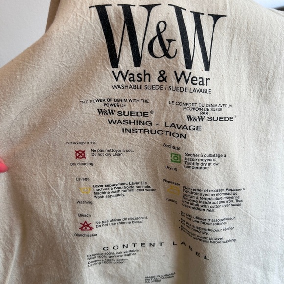 Vintage 80s/90s W&W Wash & Wear Washable Suede Vest – Unisex – Canadian Made - Picture 10 of 10